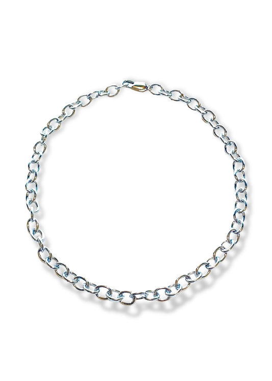 Classic O Link White Gold Chain Necklace